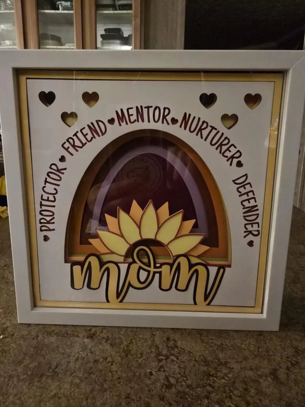 Custom Handmade Sunflower MOM Shadowbox